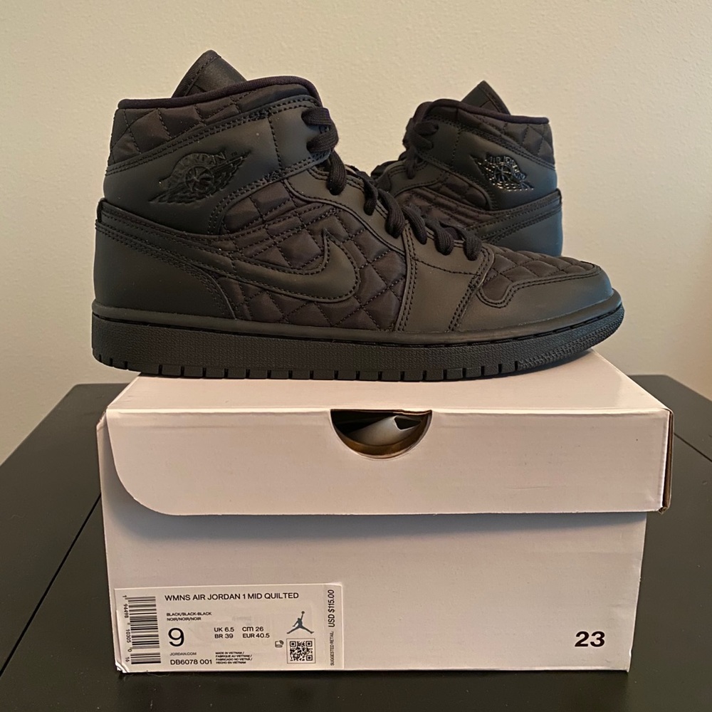 Air Jordan 1 Mid Quilted Black